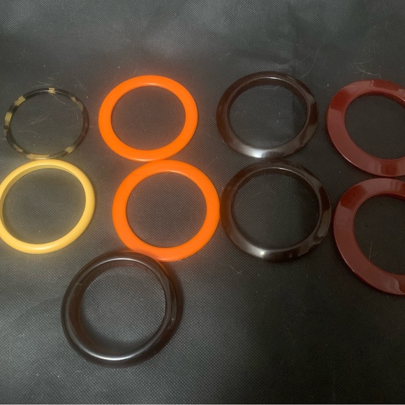 9 Vintage Authentic Bakelite bracelets bangles - Picture 2 of 7